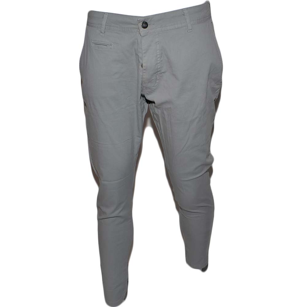  Pantaloni Uomo Slim Fit Casual Eleganti in Cotone grigio taschino di sicurezza,made in italy lavabile.