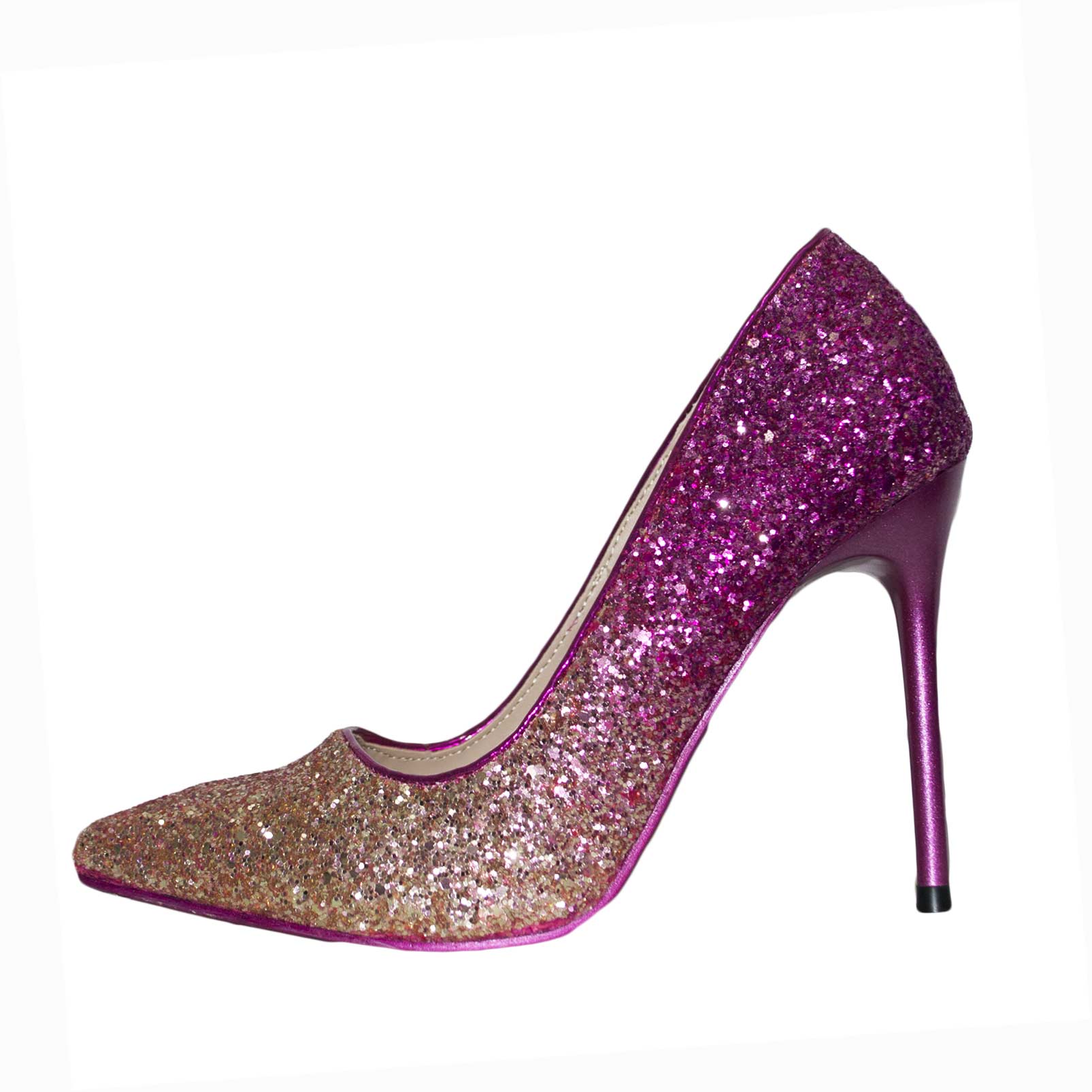 Scarpe donna decollete rosa e fucsia glitter art 0024 tacco spillo moda  donna d�collet� Malu Shoes | MaluShoes