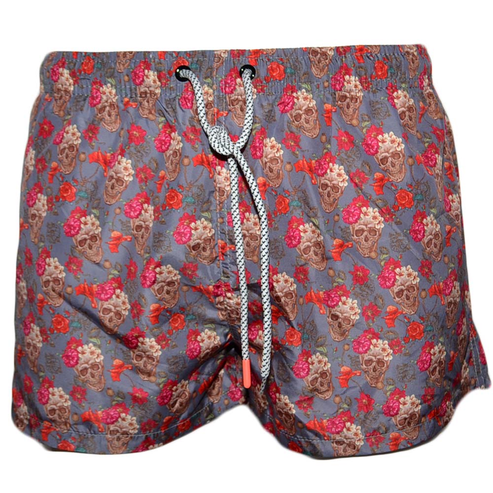 Costume summer mare uomo grigio box con rete interna modello pantaloncino corto laccio made in italy asciugatura rapida