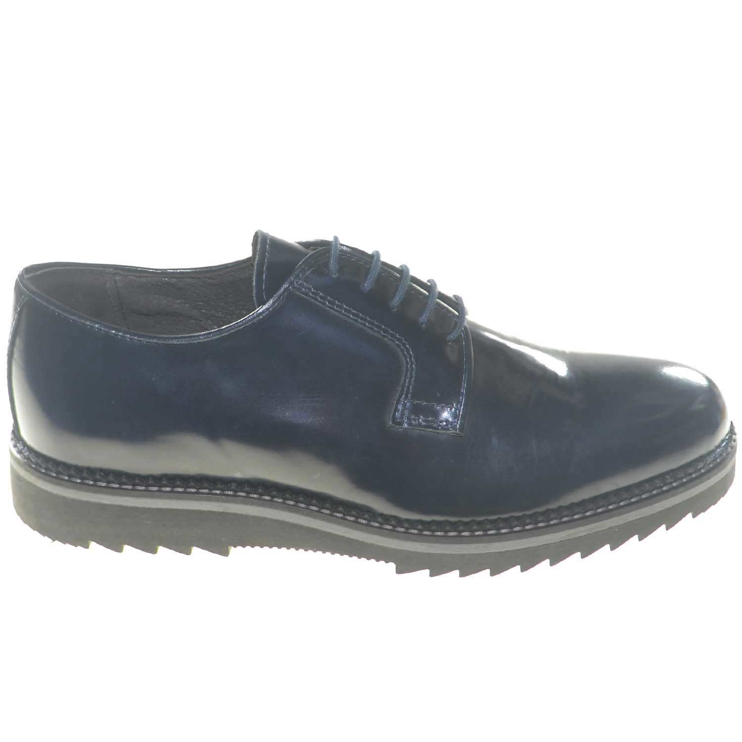 scarpe uomo stringate vera pelle abrasivato blu made in italy fondo antiscivolo moda classico sportivo.