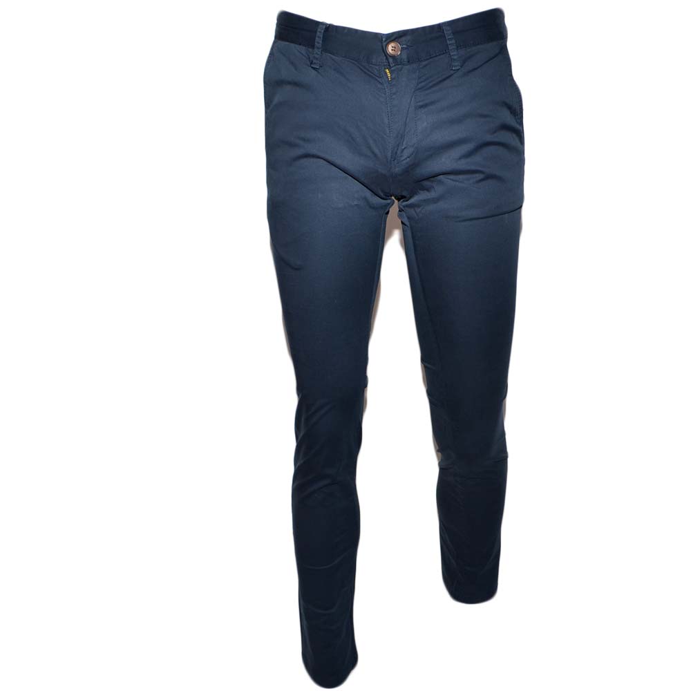 Pantalone moda uomo blu cropped cotone chino elastico colori vari slim tasca america made in italy