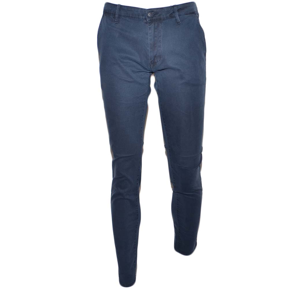 Pantalone moda uomo blu vintage cotone chino elastico colori vari classico sportivo tasca america made in italy.