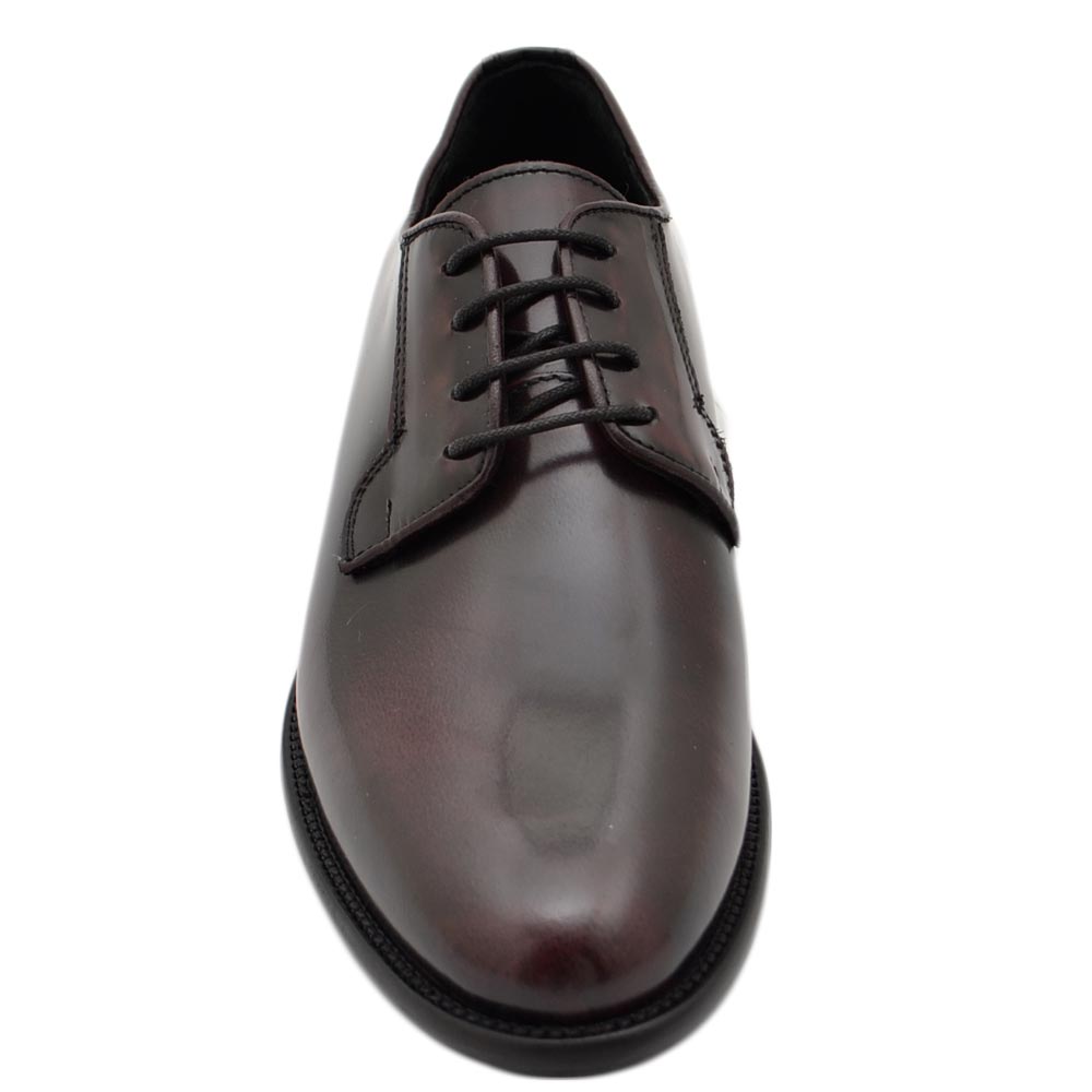 Scarpe uomo stringate liscia vera pelle bordeaux spazzolata a mano fondo  classico vero cuoio antiscivolo moda elegante uomo classiche Malu Shoes