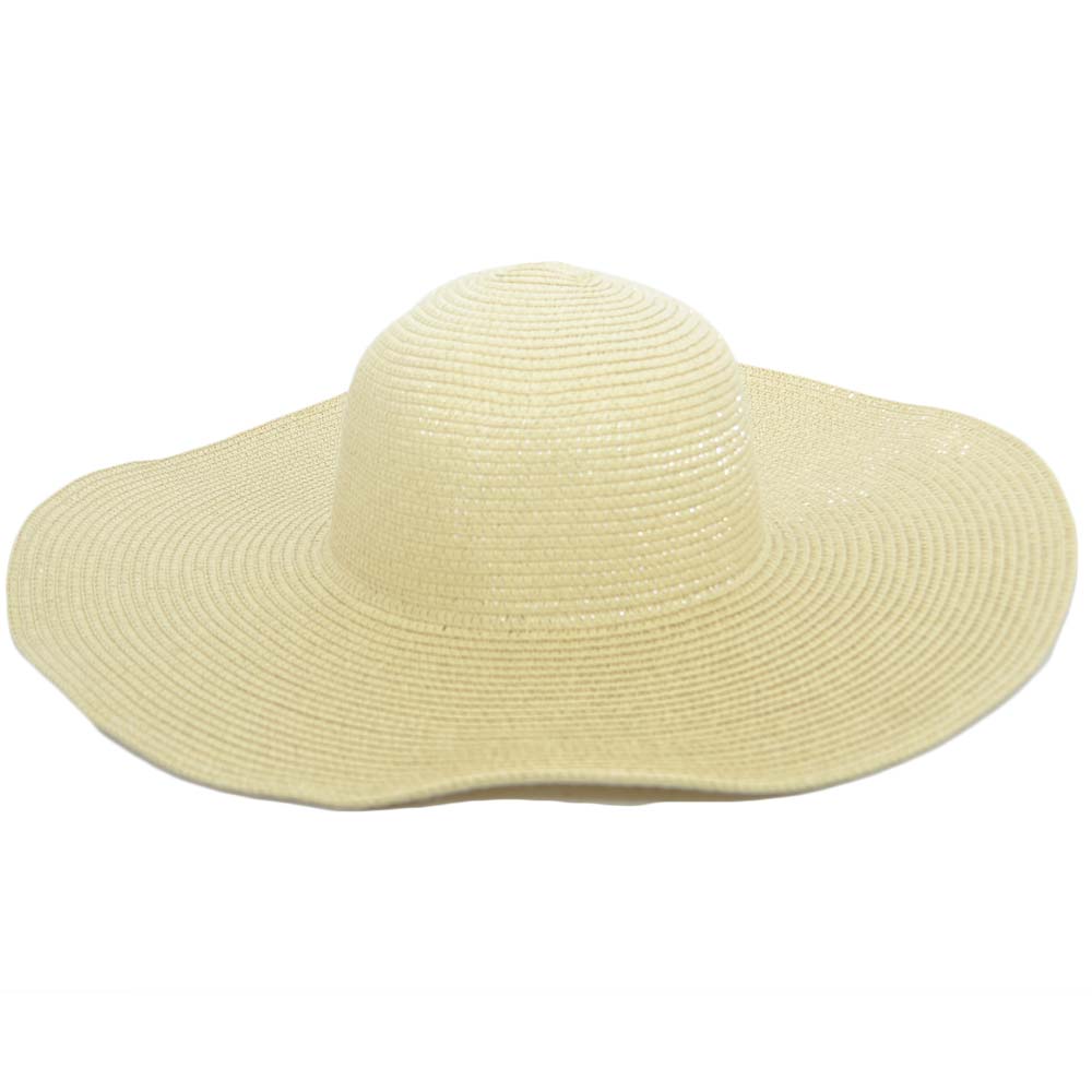 Cappello parasole di paglia beige nude donna elegante tesa larga sole estate flessibile e pieghevole moda positano.