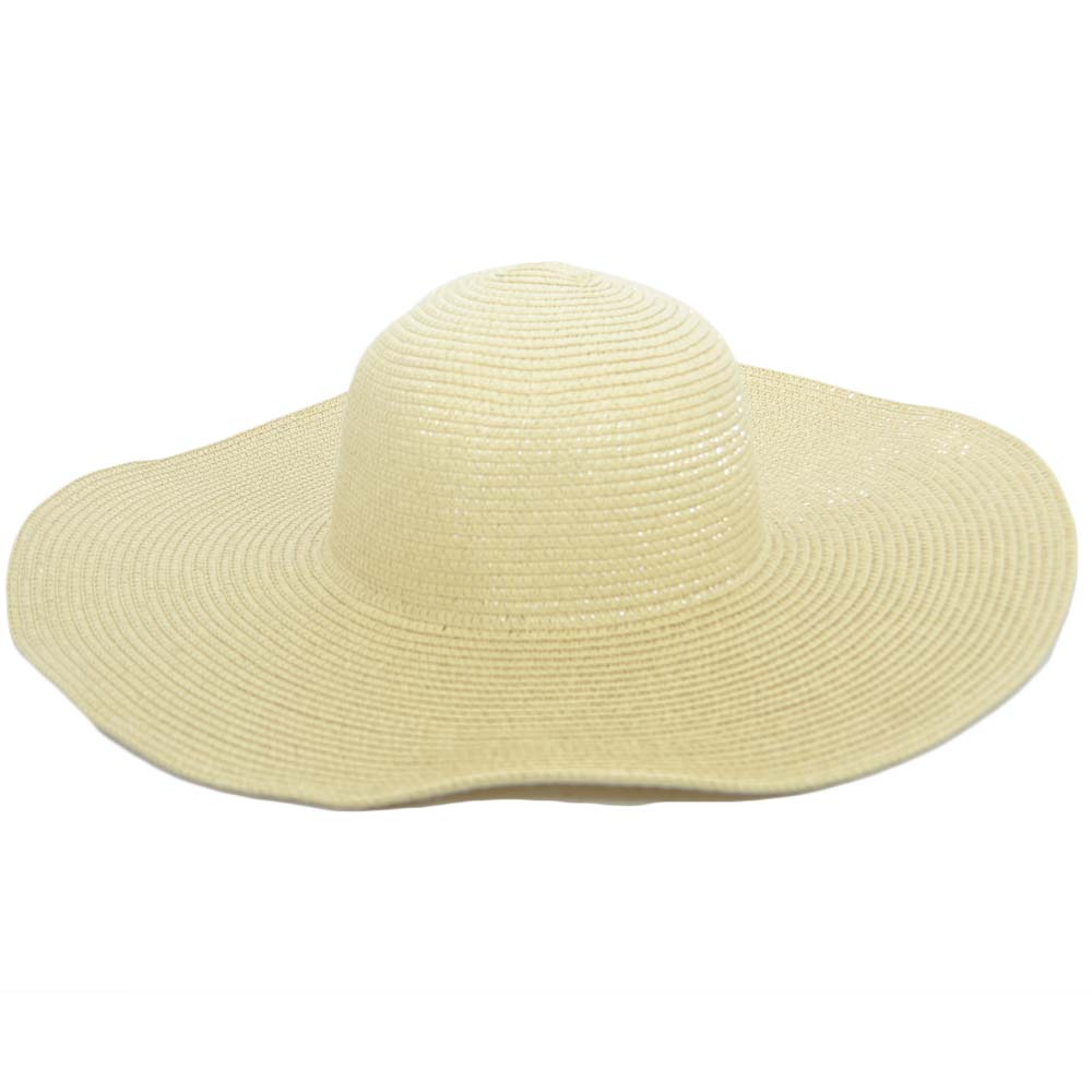 Cappello parasole di paglia beige nude donna elegante tesa larga sole estate flessibile e pieghevole moda positano