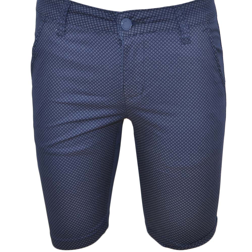 Pantaloncini uomo shorts man in cotone uomo man blu chiusura zip fantasia geometrica tasche america