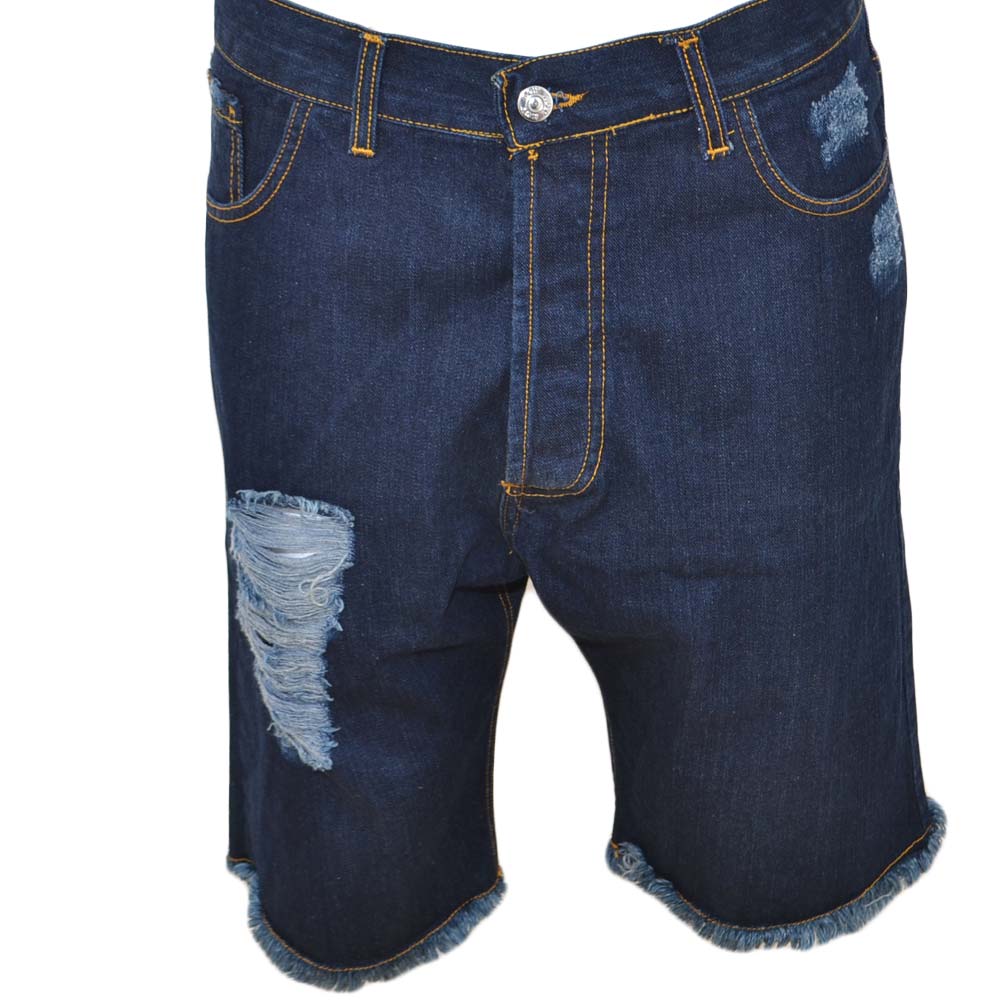 Pantaloncino jeans shorts da uomo man moda giovane denim strappato linea cavallo basso made in italy