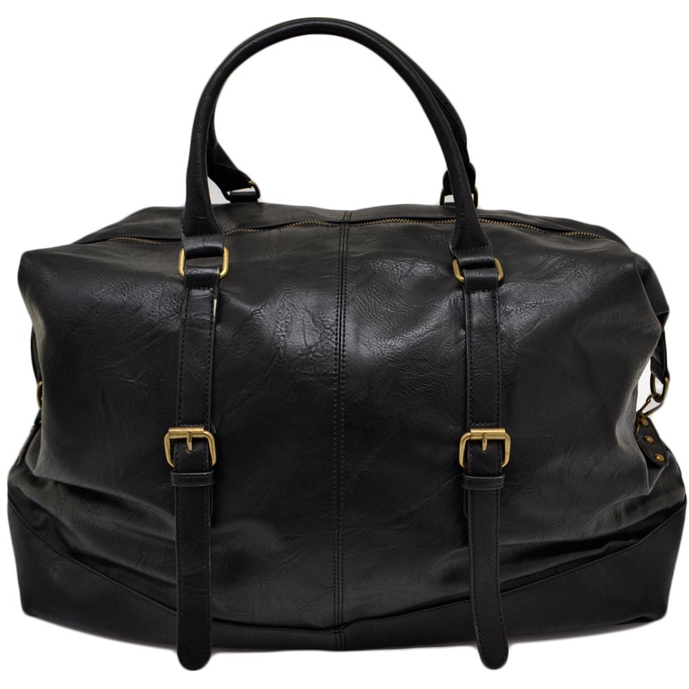 Borsone nero uomo borsa grande in ecopelle con tasche portaoggetti tracolla vintage voli tracolla regolabile e zip