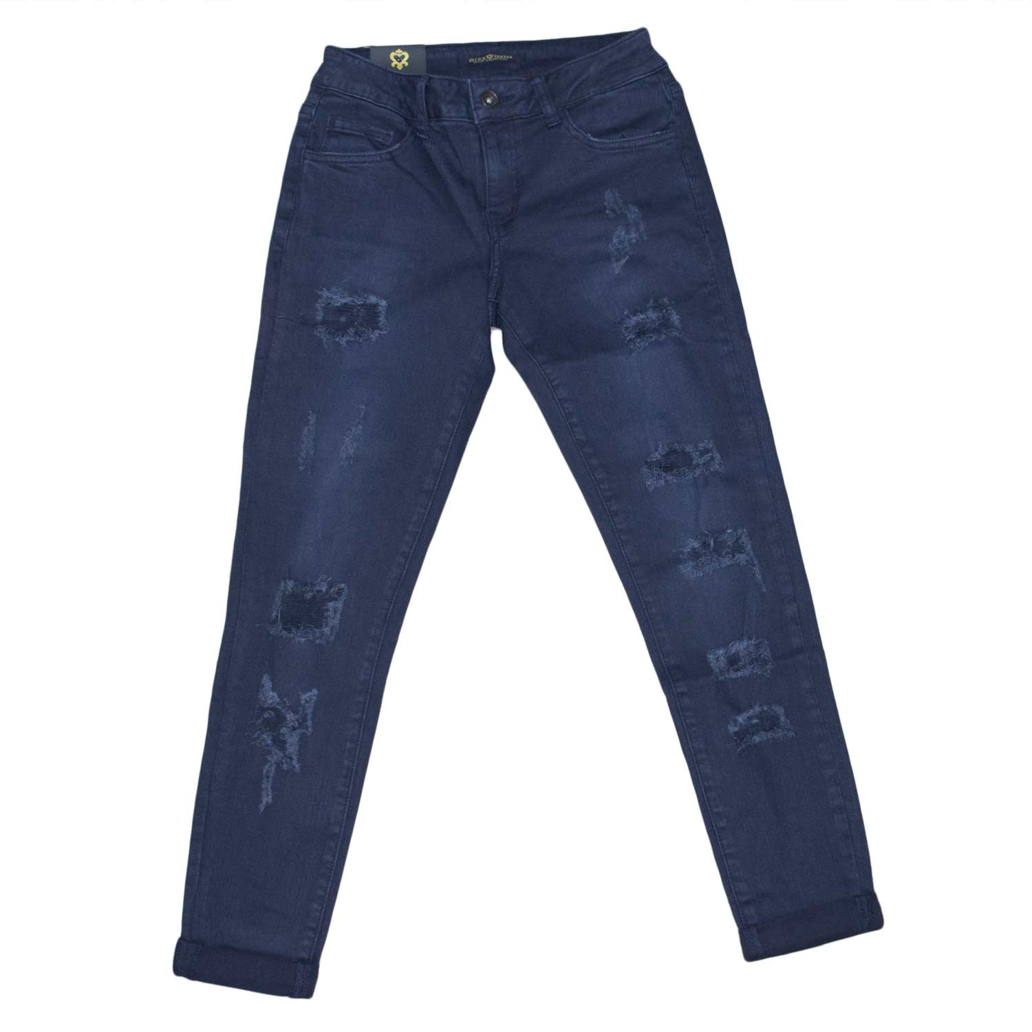 Jeans donna blu notte stracciato chic glamour made in italy
