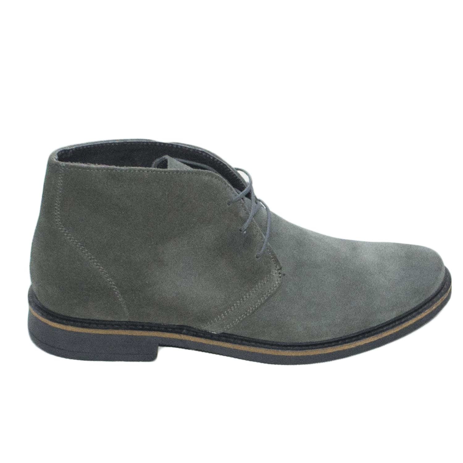 Polacchino scarpe uomo casual light camoscio grigio vera pelle made in  italy uomo polacchini made in italy | MaluShoes