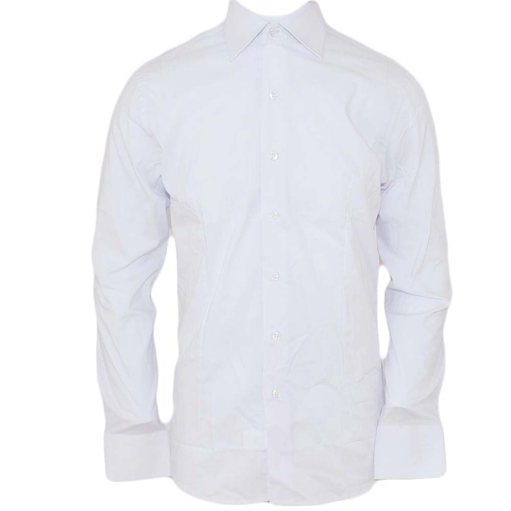 camicia uomo classica collo francese colore bianco basic vestibilita slim moda giovanile.