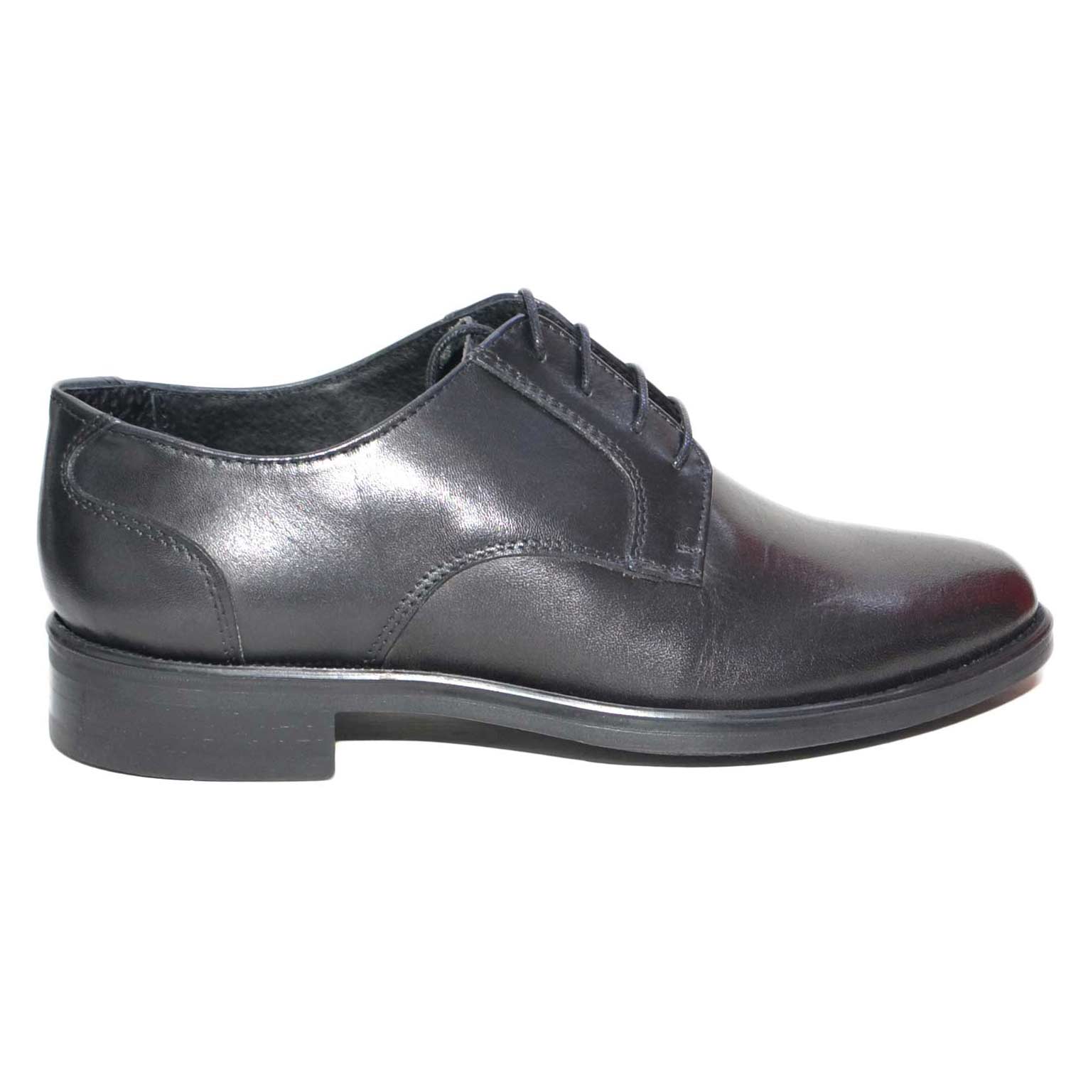 Scarpe uomo francesina stringata nero matto vera pelle spazzolata art:b23456 anticato invernale made in italy