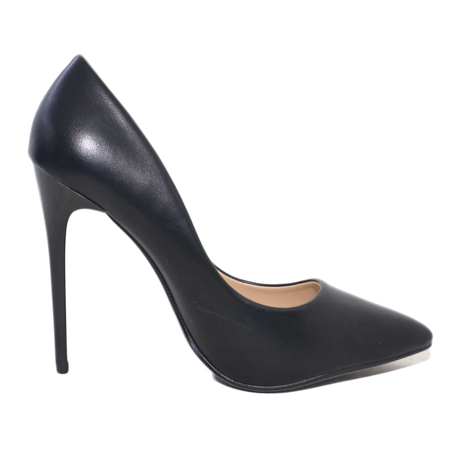 scarpe donna eleganti decollete in pelle nero con scollo rotondo e tacco a  spillo donna d�collet� Malu Shoes | MaluShoes