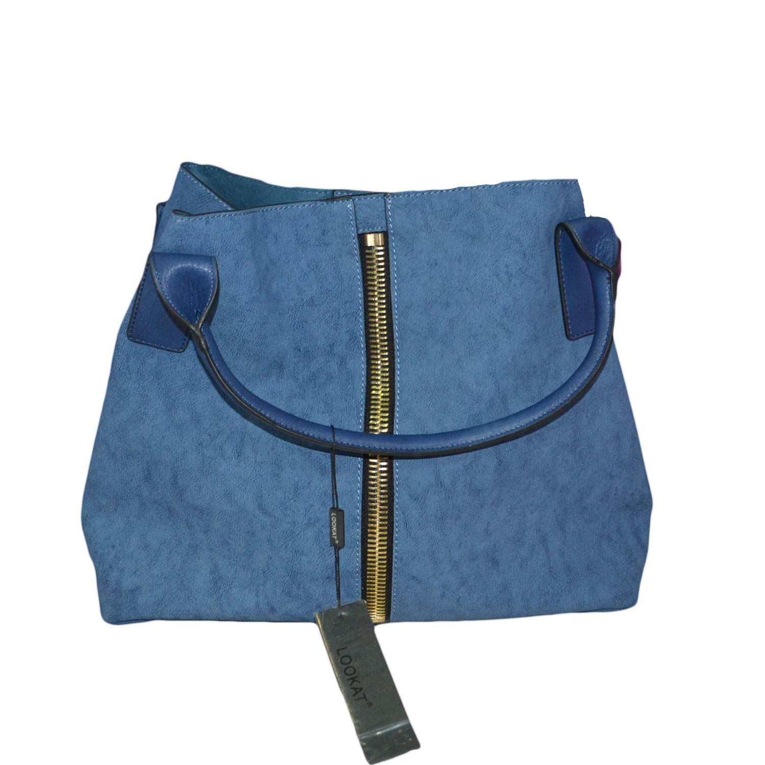 Borsa sacco zip tracolla moda tendenza blu jeans