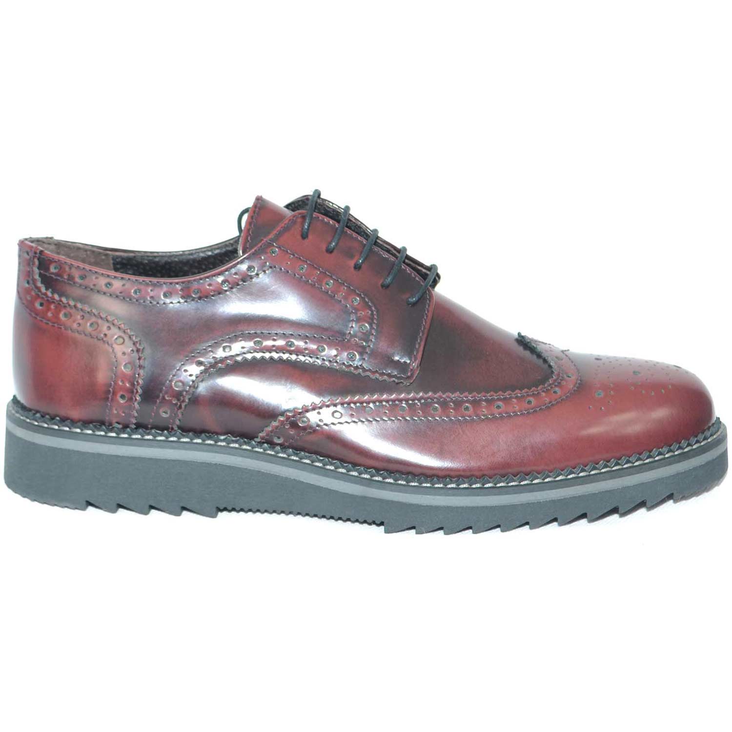 scarpe uomo stringate vera pelle abrasivato bordeaux made in ly fondo antiscivolo treccia artigianale cerimonia elegante