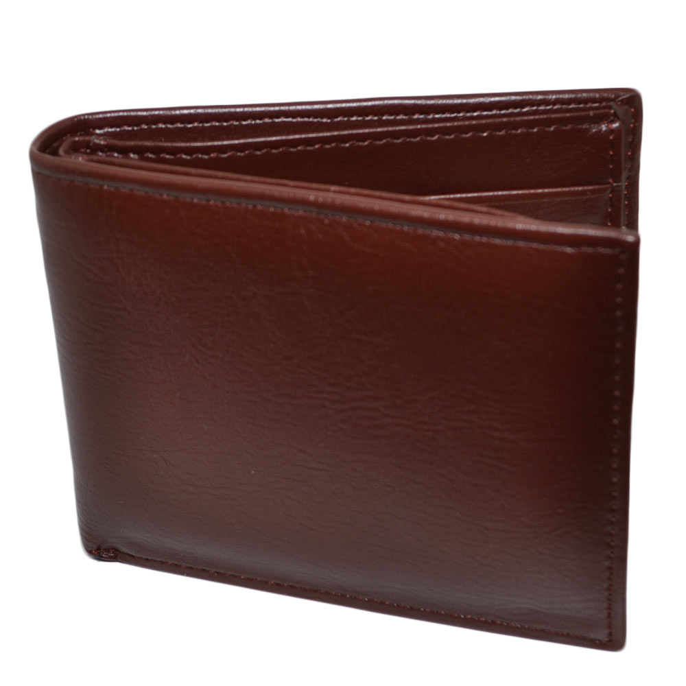 PORTAFOGLIO UOMO WALLET IN VERA PELLE MARRONE CON PORTACARTE E PORTAMONETE DUREVOLE MODA 