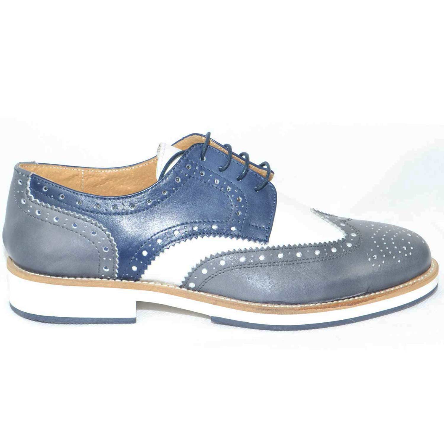 scarpe uomo bicolore art. NN00100 fondo comfort vero micro ultra leggero stringata 