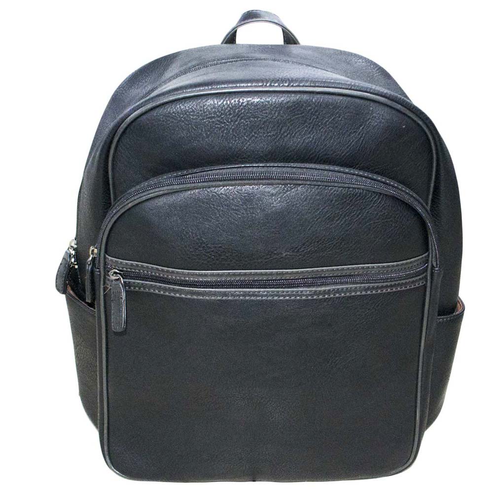 Zaino mod art43243 east nero opaco vintage doppia cerniera chiusura slim rinforzato tasche interne elegante