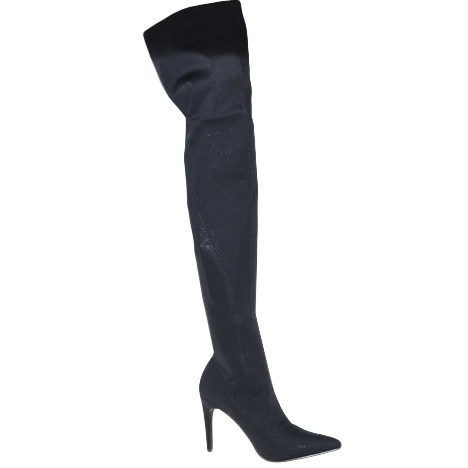 Stivali alti tessuto donna art:sp01022 tacco a spillo linea punta moda  glamour luxury donna stivali Malu Shoes | MaluShoes