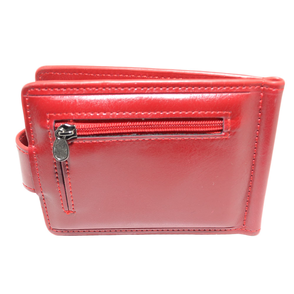 Portafoglio Wallet uomo in vera pelle rosso portacarte pocket con