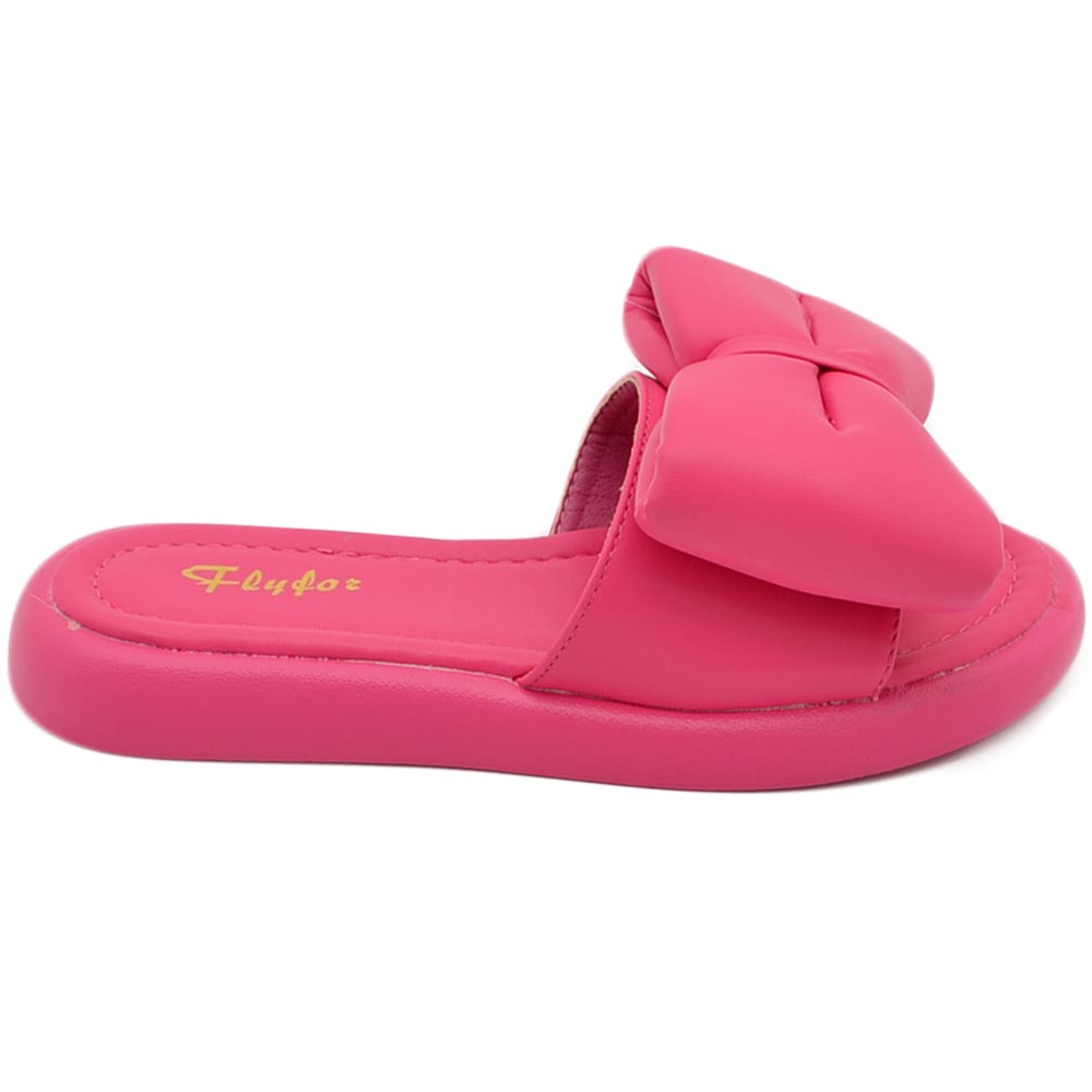 PANTOFOLA DONNA PLATFORM IN GOMMA ANTISCIVOLO FUCSIA CON FIOCCO SPORGENTE COMFORT RELAX ESTIVE 