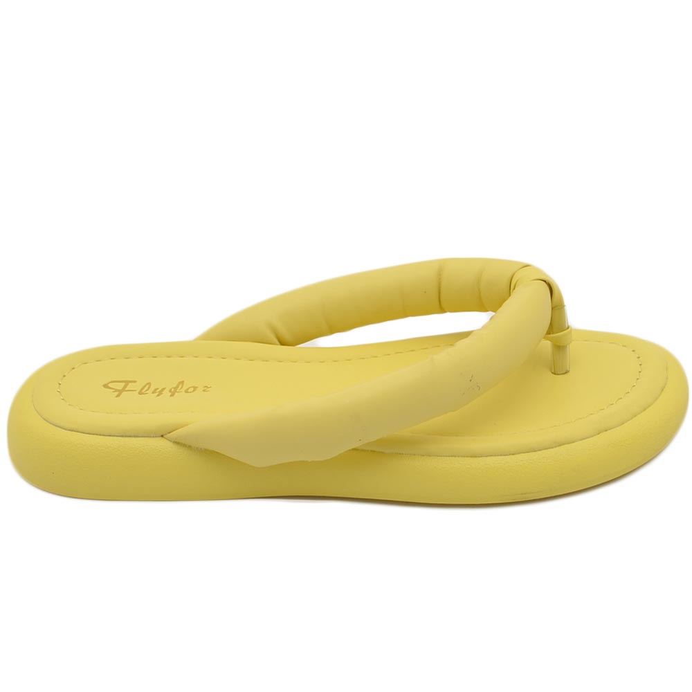 Pantofole ciabatte donna giallo infradito in memory gomma da spiaggia moda morbido comodo relax.