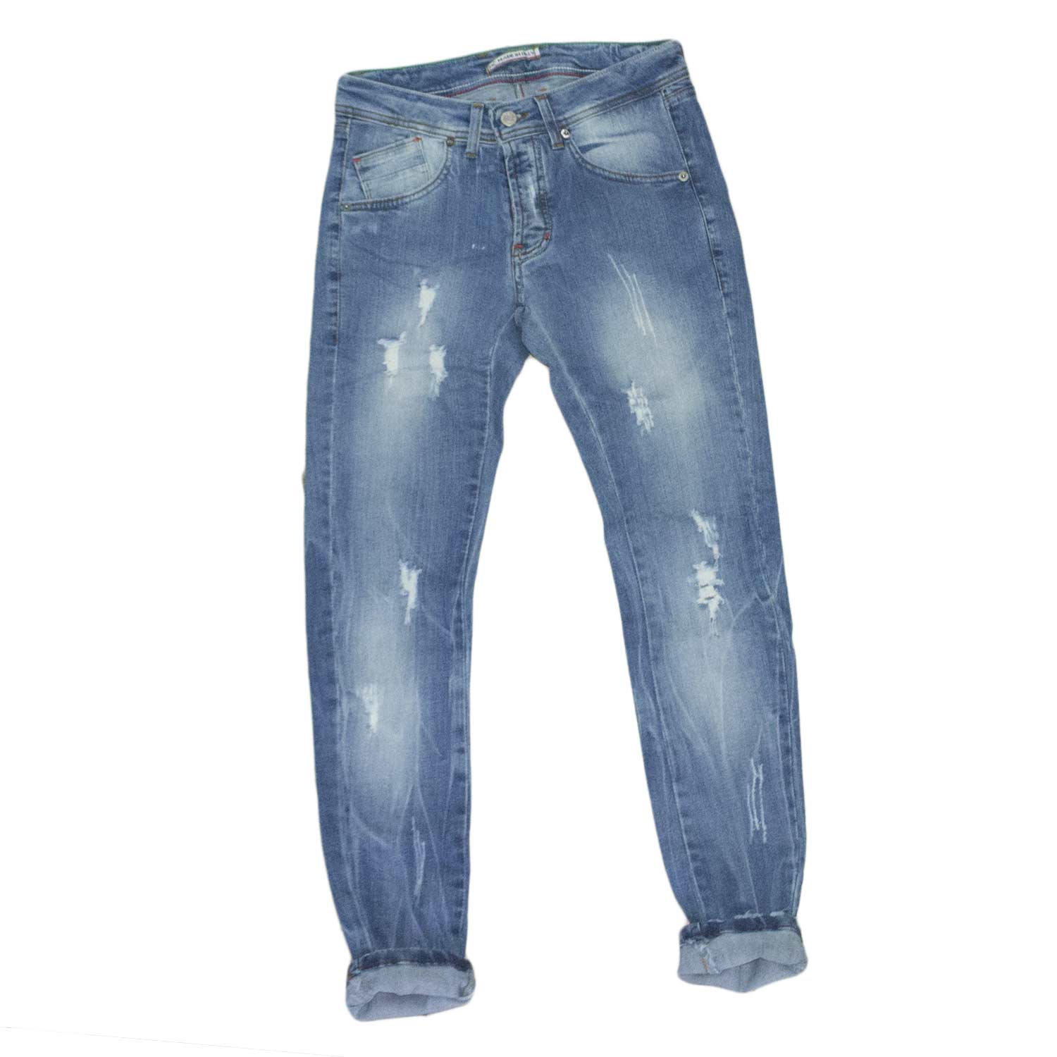 jeans uomo man blu stracciato monocromo moda made in italy.