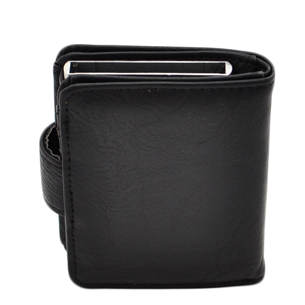 Portafoglio Wallet uomo in vera pelle nero portacarte pocket con molla e  salvacarta con gancio contanti chiusura clip uomo portafoglio Malu Shoes